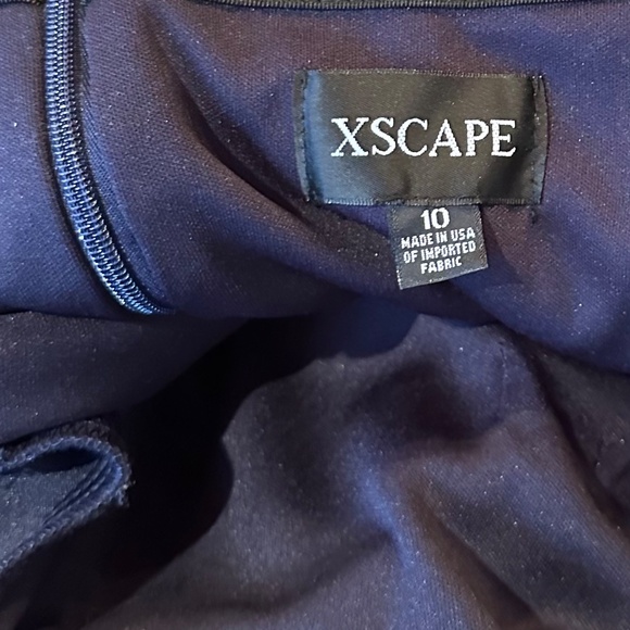 XSCAPE Navy Off Shoulder Long Gown NWT - Picture 7 of 7